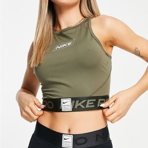 Nike Pro Training GRX Dri-FIT cropped top in khaki